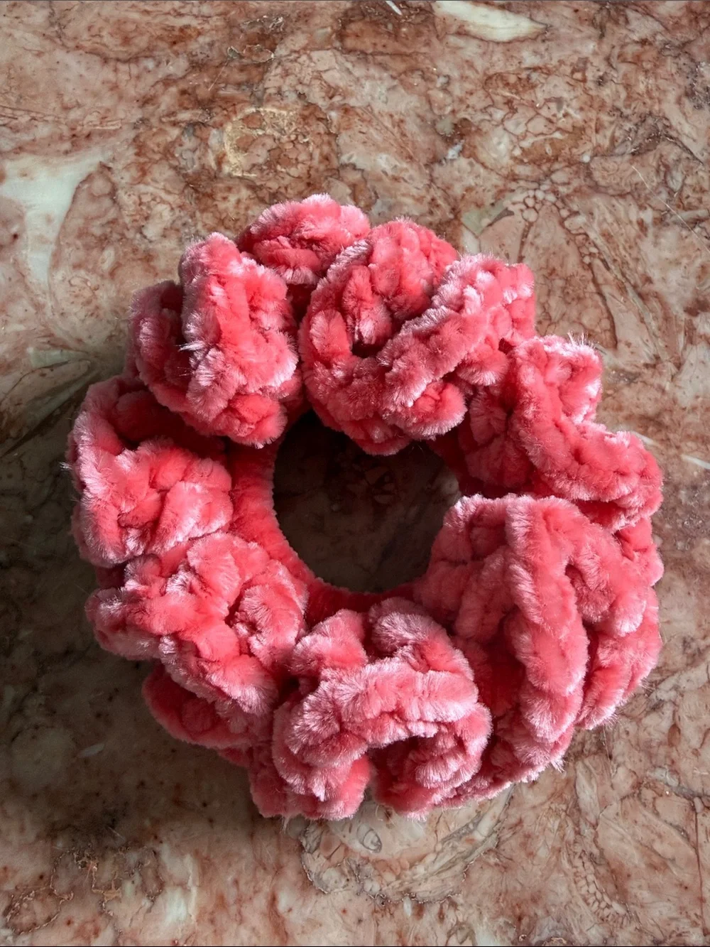 Plush Coral Pink Women's Scrunchie